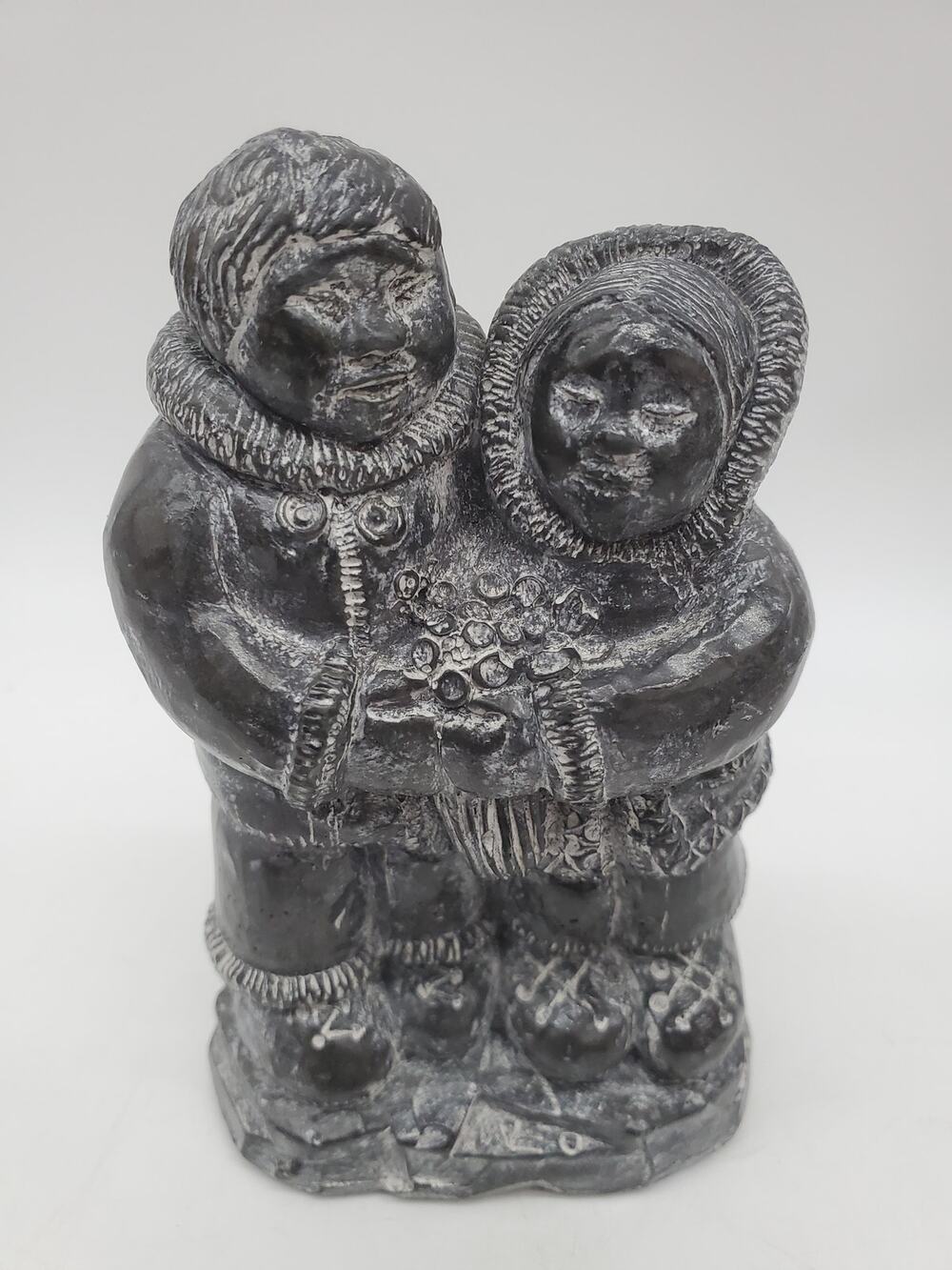 Eskimo Couple Figurine - Wolf Original - Hand Made in Canada
